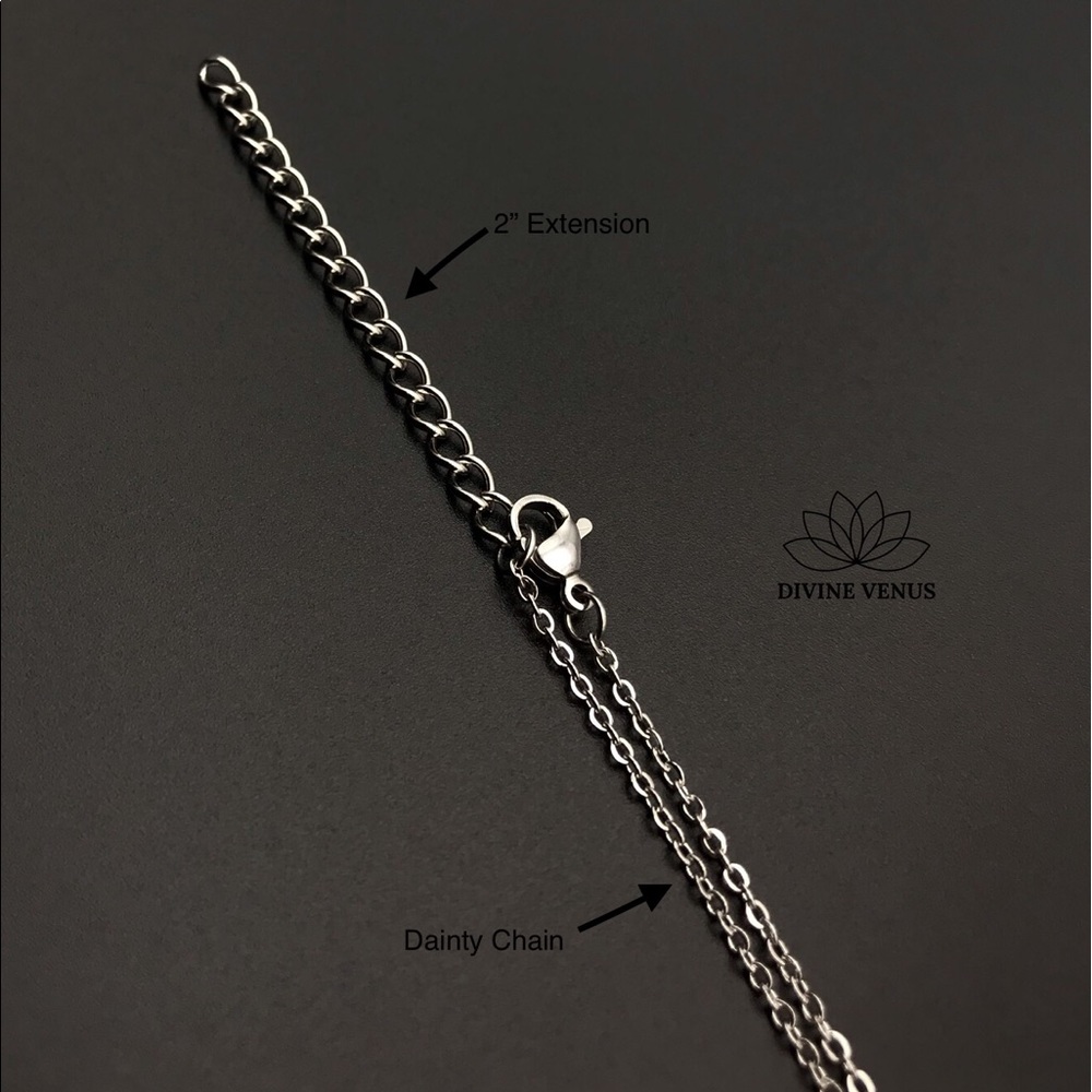 Clear Quartz Necklace • Stainless Steel • Medium - Picture 7 of 7